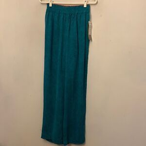 Platinum fully lined elastic waistband green patterned pants Size 8P NWT
